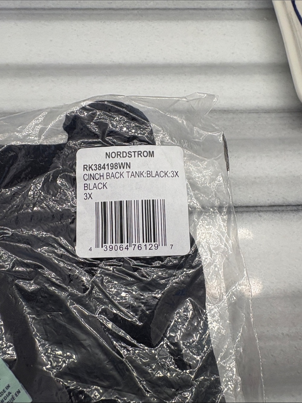 Nordstrom Susina Black Cinch Back Tank - 3X NWT